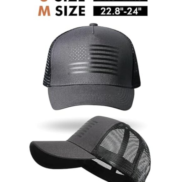 American Flag Trucker Hat Snapback Baseball Cap Breathable Mesh Adjustable - Picture 3 of 8